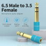 Vention VAB-S01-L Adaptador de Audio Jack 6.35mm Macho a Jack 3.5mm Hembra, Azul